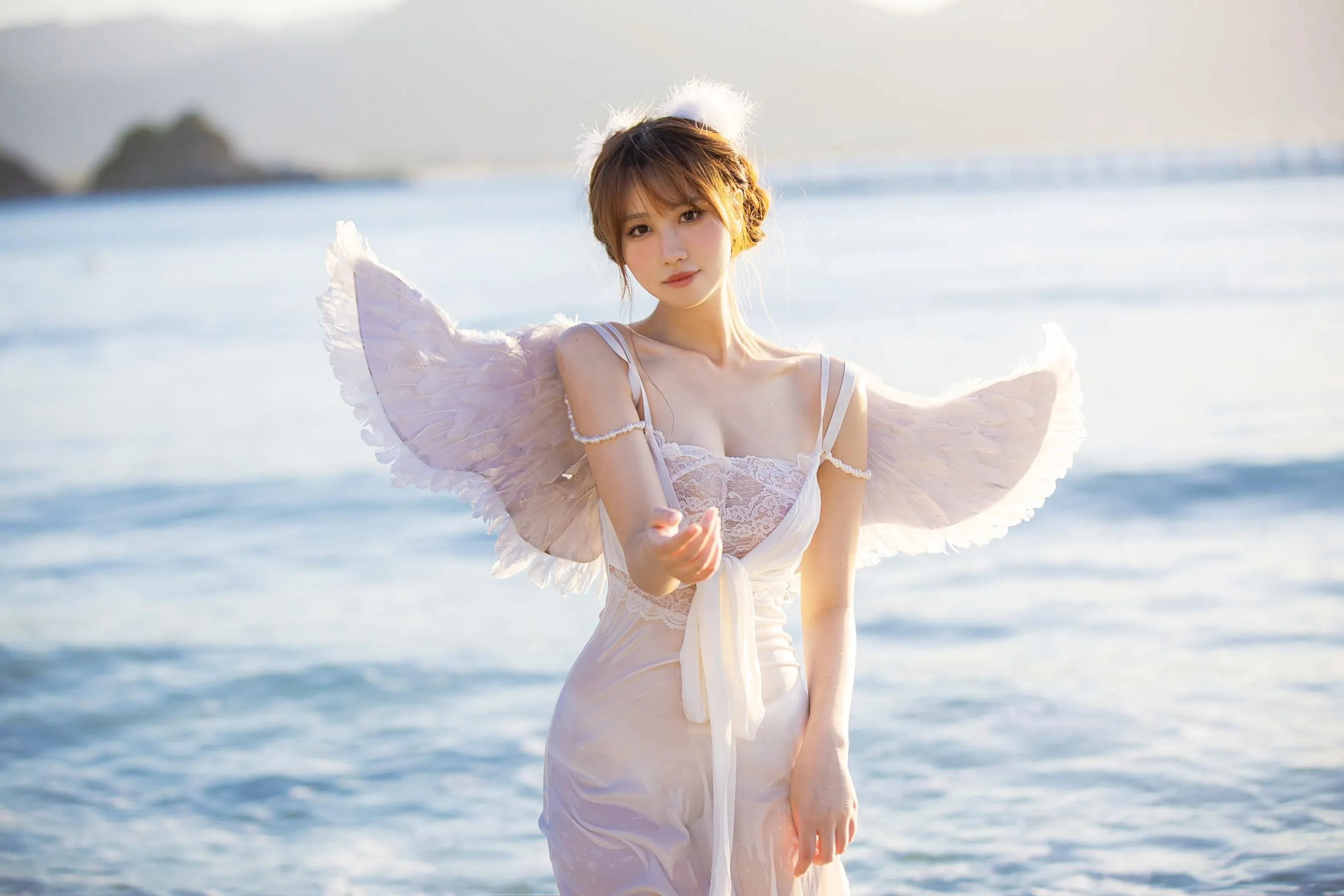 念雪ww – NO.35 海边神明少女 [50P]插图2